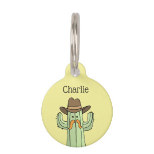 Cowboy Cactus Personalized Pet ID Tag Huisdierpenning