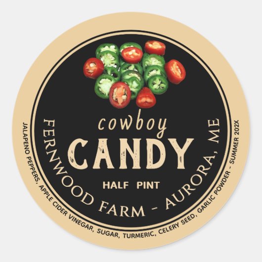 Cowboy Candy Geglazuurde Jalapeno Pepper Hete Gele Ronde Sticker (Voorkant)