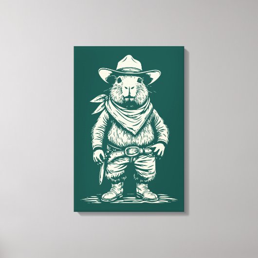 cowboy capibara canvas afdruk (Voorkant)