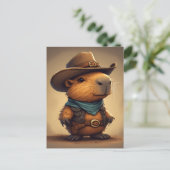 cowboy capibara feestdagenkaart (Staand voorkant)