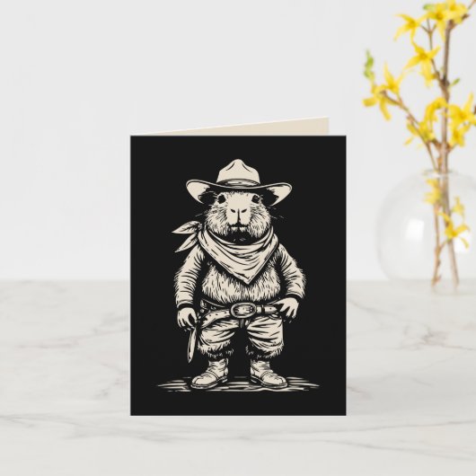 cowboy capibara kaart (Gele Bloem)