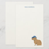 Cowboy capibara kinder briefpapier (Voorkant / Achterkant)