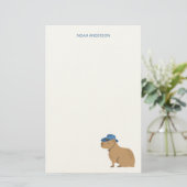 Cowboy capibara kinder briefpapier (Staand voorkant)