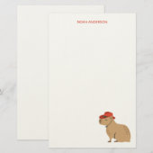 Cowboy capibara kinder briefpapier (Voorkant / Achterkant)