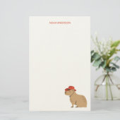 Cowboy capibara kinder briefpapier (Staand voorkant)
