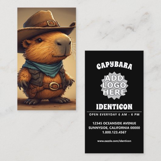 cowboy capibara visitekaartje (Voorkant / Achterkant)