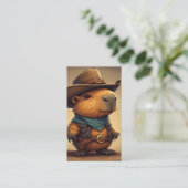 cowboy capibara visitekaartje (Staand voorkant)