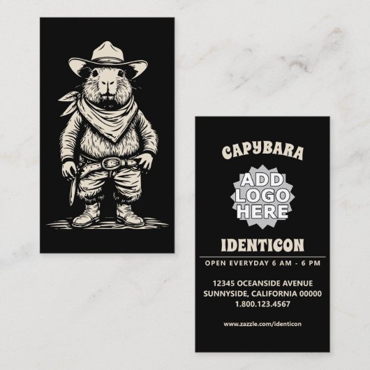 cowboy capibara visitekaartje (Voorkant / Achterkant)