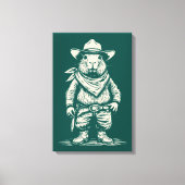 cowboy capybara canvas afdruk (Voorkant)