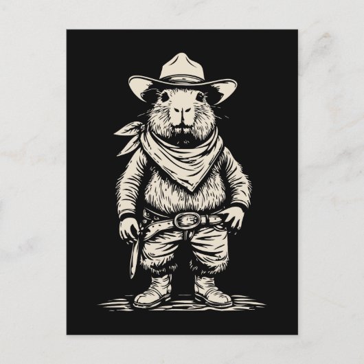 cowboy capybara feestdagenkaart (Voorkant)