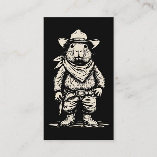 cowboy capybara visitekaartje (Voorkant)