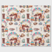 Cowboy Carnaval Circus Show Verjaardag Cadeaupapier (Vlak)