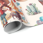 Cowboy Carnaval Circus Show Verjaardag Cadeaupapier (Rol Hoek)