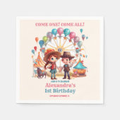 Cowboy Carnaval Circus Show Verjaardag Servet (Voorkant)