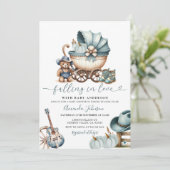 Cowboy Carriage Pumpkin Herfst in liefde Baby show Kaart (Staand voorkant)