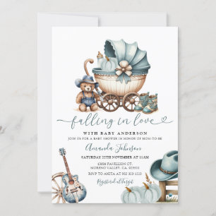 Cowboy Carriage Pumpkin Herfst in liefde Baby show Kaart
