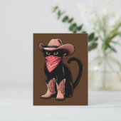 Cowboy Cat Briefkaart (Staand voorkant)
