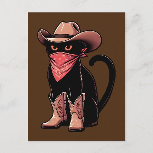 Cowboy Cat Briefkaart (Voorkant)