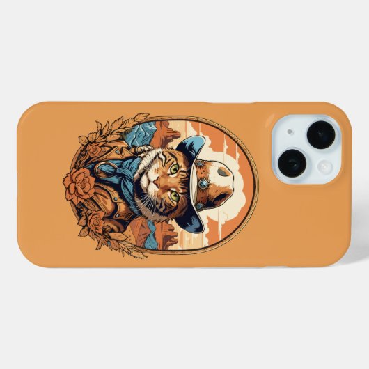 Cowboy Cat Design Case-Mate iPhone Case (Achterkant (horizontaal))