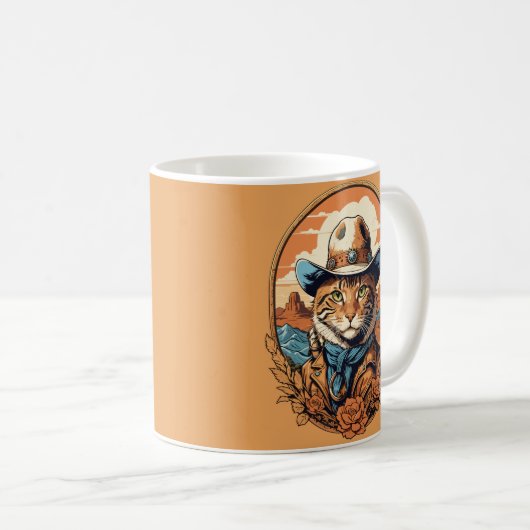  Cowboy Cat Design Koffiemok (Voorkant rechts)