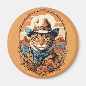  Cowboy Cat Design Magneet (Voorkant)