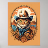  Cowboy Cat Design Poster (Voorkant)