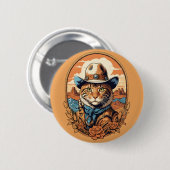  Cowboy Cat Design Ronde Button 5,7 Cm (Voorkant /achterkant)
