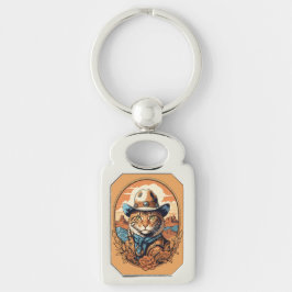  Cowboy Cat Design Sleutelhanger