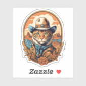  Cowboy Cat Design Sticker (Vel)