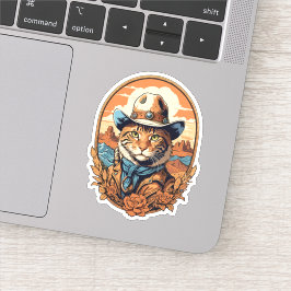  Cowboy Cat Design Sticker