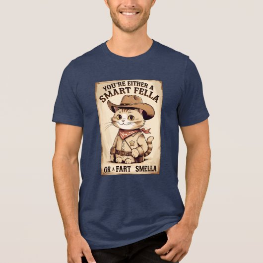 Cowboy Cat Fart Smella T-shirt (Voorkant)