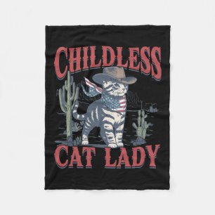 Cowboy Cat Kinderloze Cat Lady voor Kamala Verkiez Fleece Deken