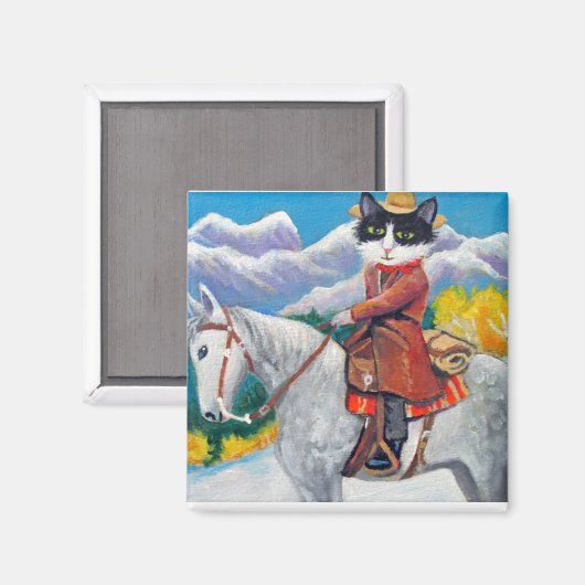 Cowboy Cat Magneet (Voorkant / Achterkant)