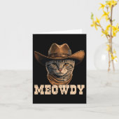 Cowboy Cat Meowdy 1 Kaart (Gele Bloem)