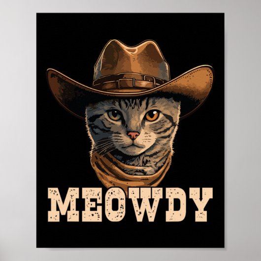 Cowboy Cat Meowdy 1 Poster (Voorkant)