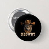 Cowboy Cat Meowdy 1 Ronde Button 5,7 Cm (Voorkant /achterkant)