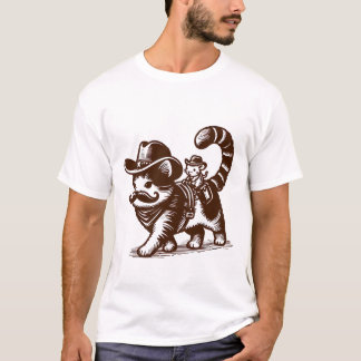 Cowboy Cat Meowdy Funny Cat voor Vrouwen Mannen Ki T-shirt