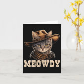 Cowboy Cat Meowdy Kaart (Gele Bloem)