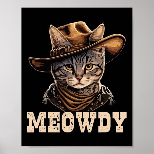 Cowboy Cat Meowdy Poster (Voorkant)