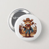 Cowboy Cat Ronde Button 5,7 Cm (Voorkant /achterkant)