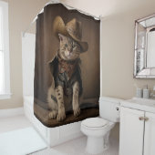 Cowboy Cat Shower Curtain Douchegordijn (In situ)