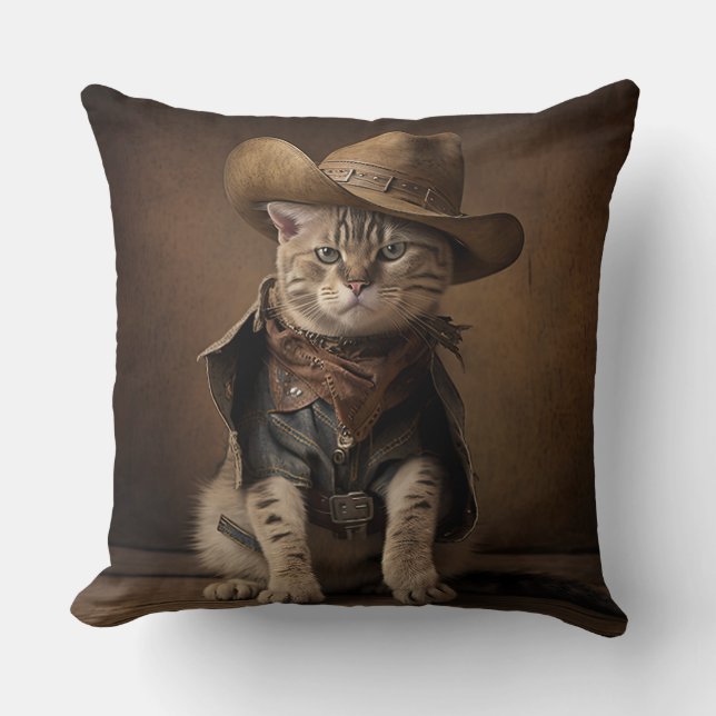 Cowboy Cat Sierkussen (Voorkant)
