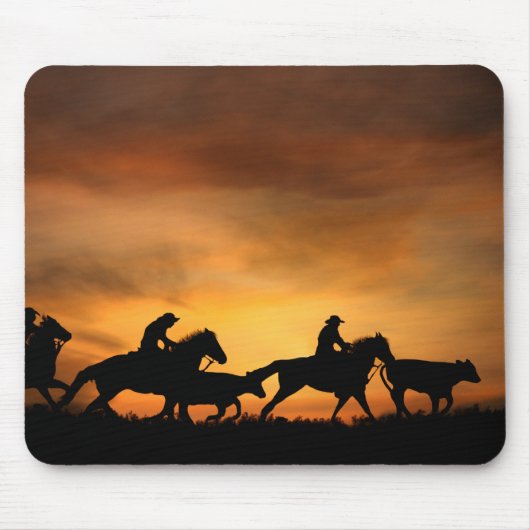 Cowboy Cattle Drive Land Western Muismat (Voorkant)