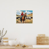 Cowboy Cattle Rancher Boy's Bedroom Graphic Art Poster (Keuken)