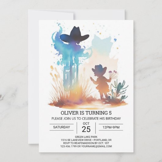Cowboy Chic Custom Verjaardag Kaart (Voorkant)