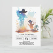 Cowboy Chic Custom Verjaardag Kaart (Staand voorkant)