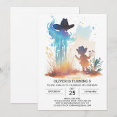 Cowboy Chic Custom Verjaardag Kaart (Voorkant / Achterkant)