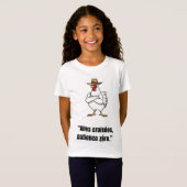 Cowboy Chicken Attitude – Funny Cartoon Tee T-shirt (Voorkant volledig)