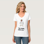 Cowboy Chicken Attitude – Funny Cartoon Tee T-shirt (Voorkant volledig)
