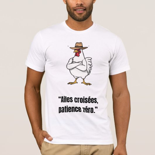 Cowboy Chicken Attitude – Funny Cartoon Tee T-shirt (Voorkant)